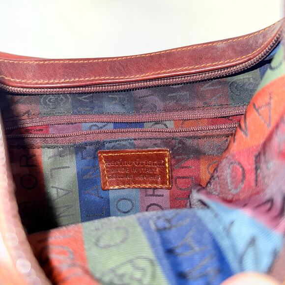 Marino Orlandi Genuine Leather Shoulder Tote Bag Reddish Brown Made in Italy NWT - Picture 9 of 10